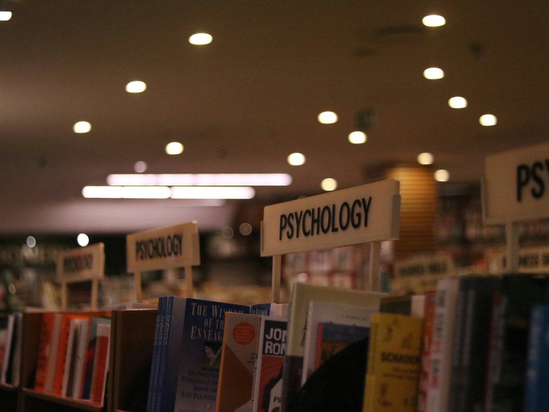 Bücher in einer Bibliothek zum Thema Psychologie – Ratgeber Psychologie Studium: Campus M University. 